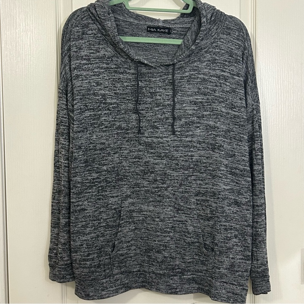 Mia Kaye Charcoal Knit Hoodie